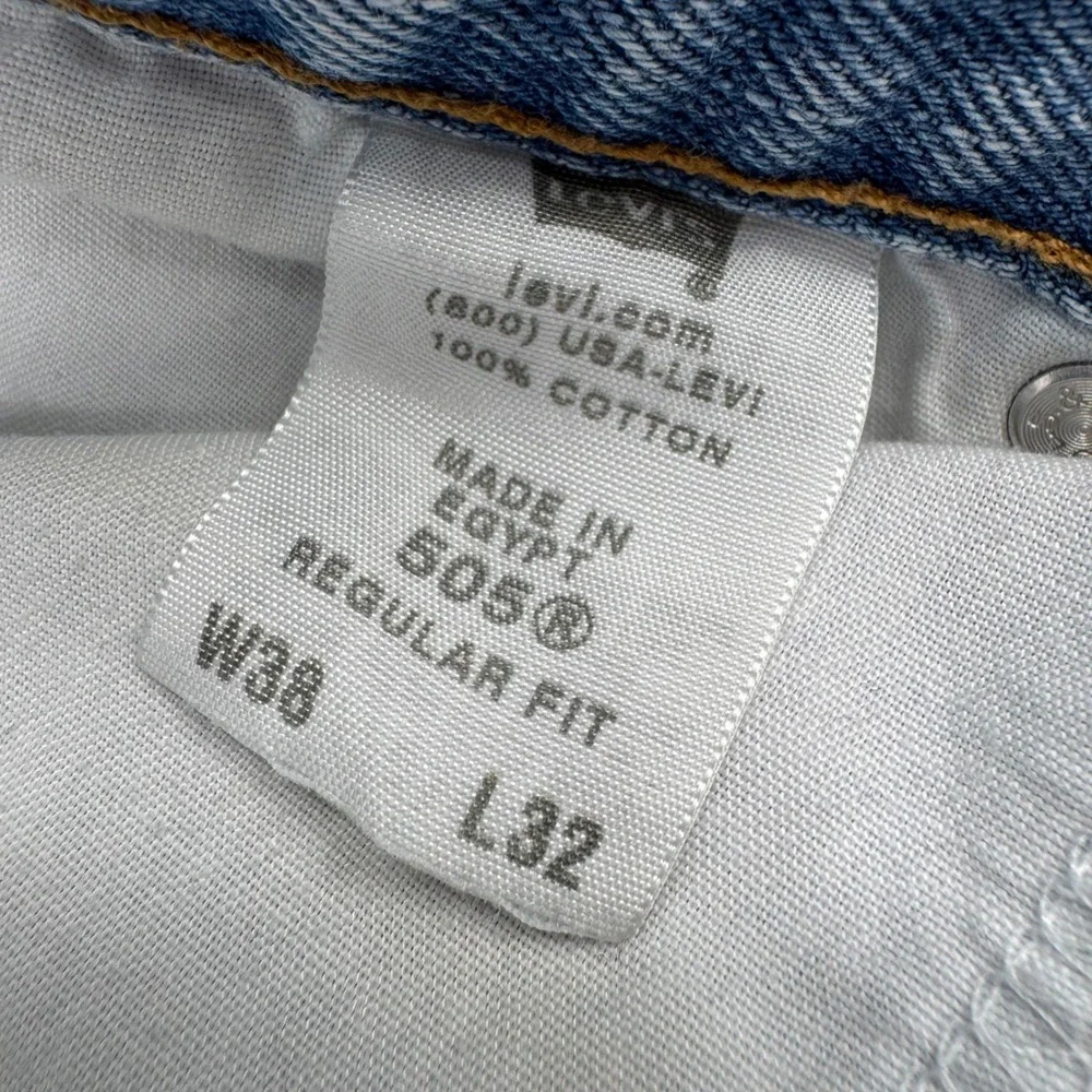 Levi's 505 Regular‎ Fit Light Wash Denim Jeans Men's W38 L32